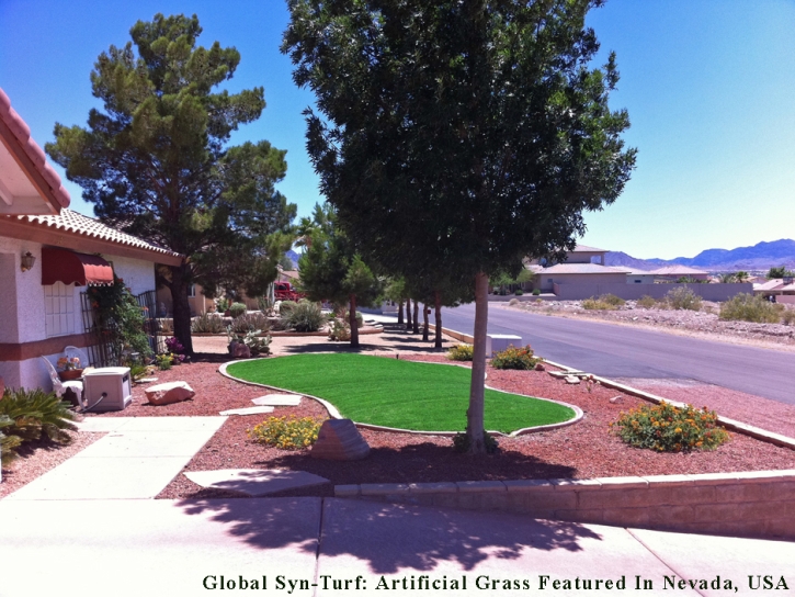 Fake Lawn Paradise Valley, Arizona Paver Patio, Small Front Yard Landscaping